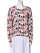 Alice + Olivia Printed Bateau Neckline Blouse
