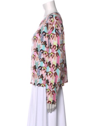 Alice + Olivia Printed Bateau Neckline Blouse