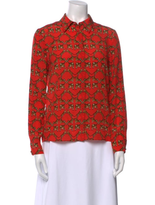 Alice + Olivia Silk Floral Print Blouse