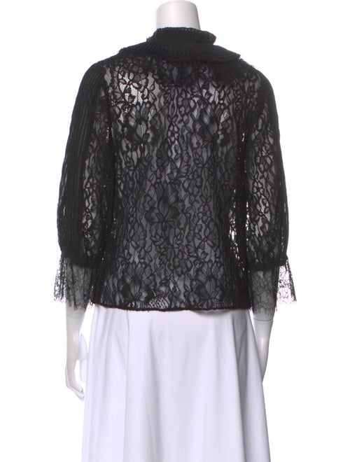 Alice + Olivia Tie Neck Three-Quarter Sleeve Blouse