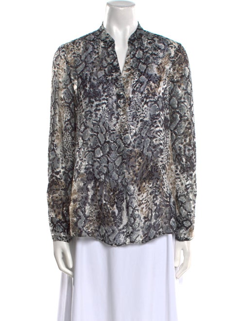 Alice + Olivia Printed V-Neck Blouse