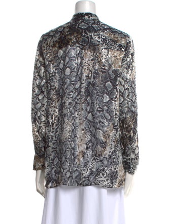 Alice + Olivia Printed V-Neck Blouse