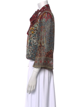 Alice + Olivia Paisley Print V-Neck Crop Top