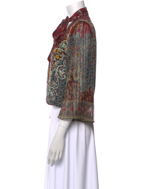 Alice + Olivia Paisley Print V-Neck Crop Top