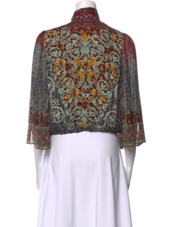 Alice + Olivia Paisley Print V-Neck Crop Top