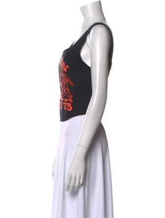 Alice + Olivia Graphic Print Square Neckline Crop Top