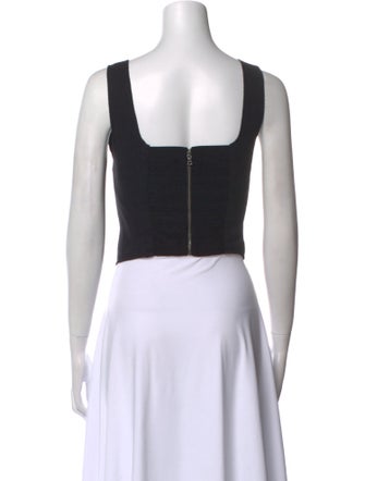 Alice + Olivia Graphic Print Square Neckline Crop Top