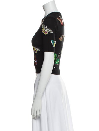 Alice + Olivia Wool Printed Crop Top