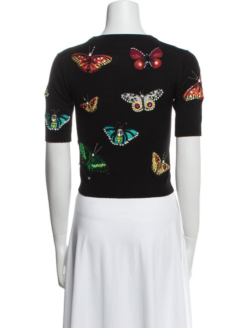 Alice + Olivia Wool Printed Crop Top