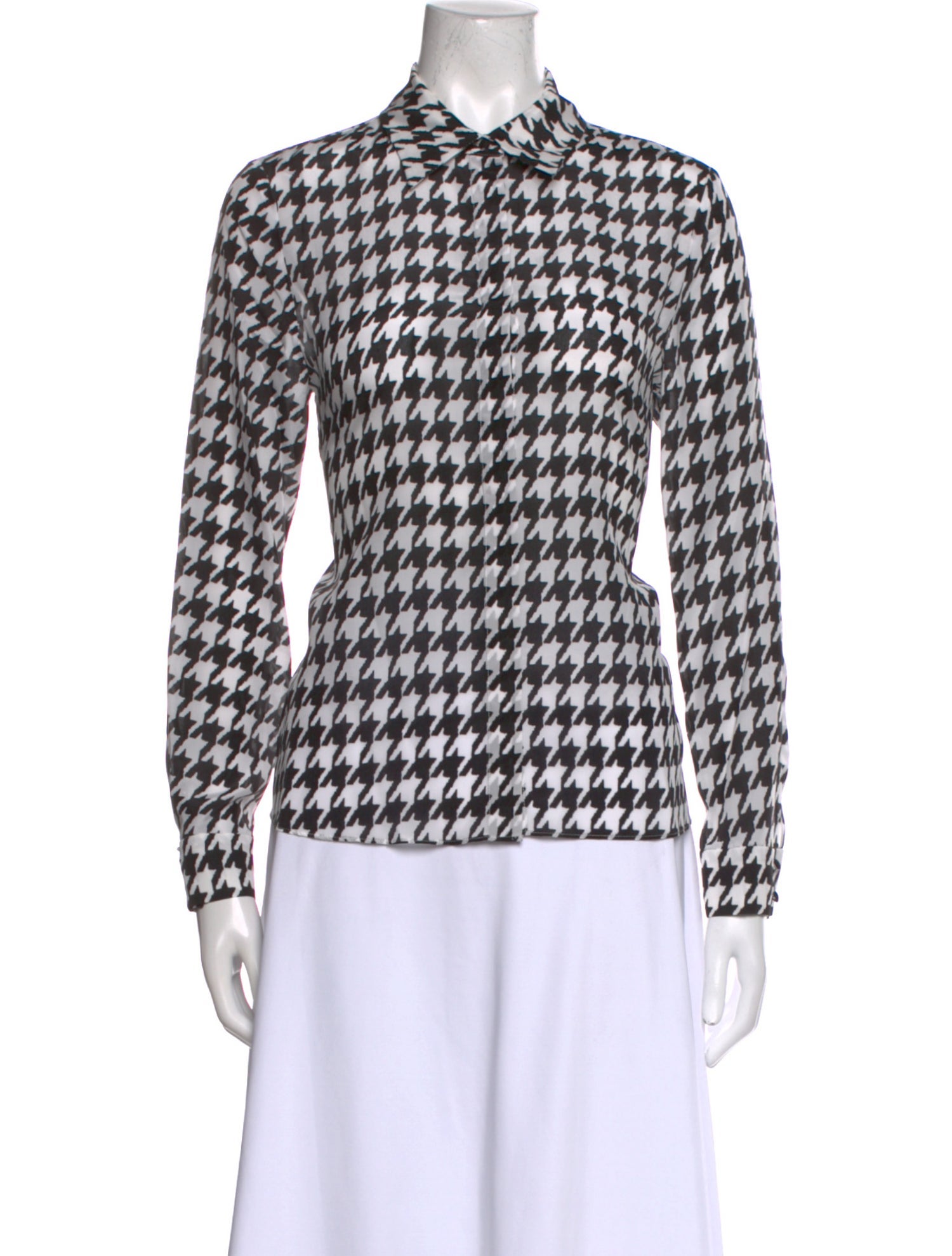 Alice + Olivia Silk Printed Button-Up Top