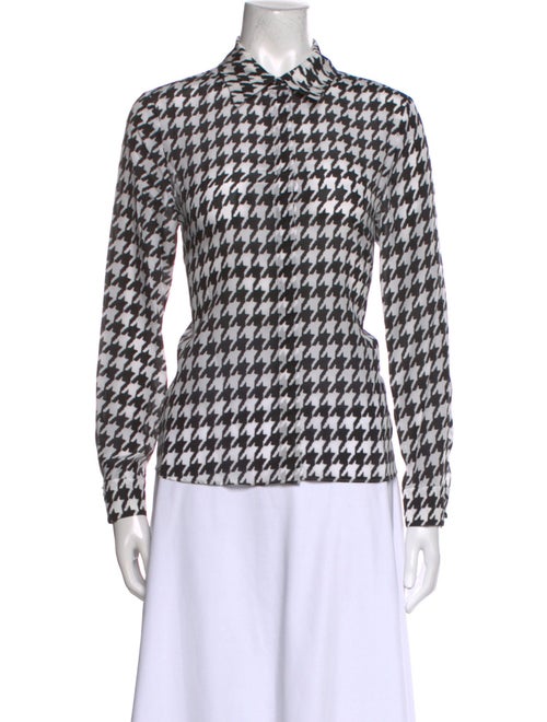 Alice + Olivia Silk Printed Button-Up Top