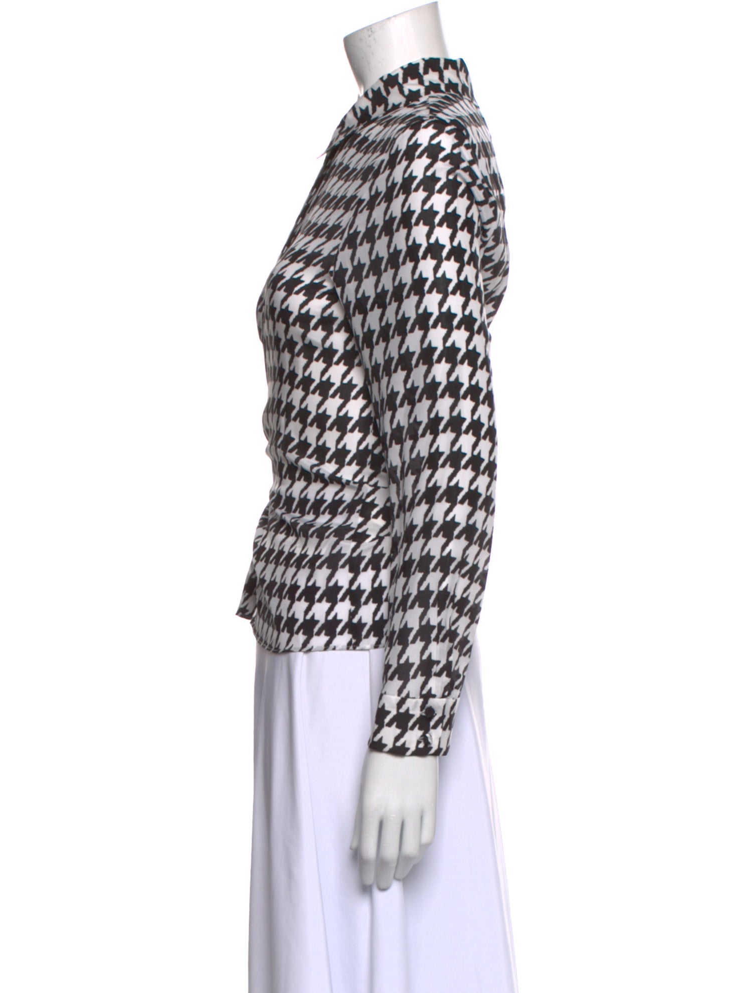 Alice + Olivia Silk Printed Button-Up Top