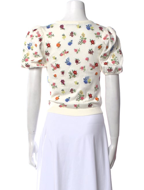 Alice + Olivia Floral Print Scoop Neck T-Shirt