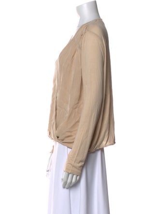 Alice + Olivia Silk V-Neck Blouse