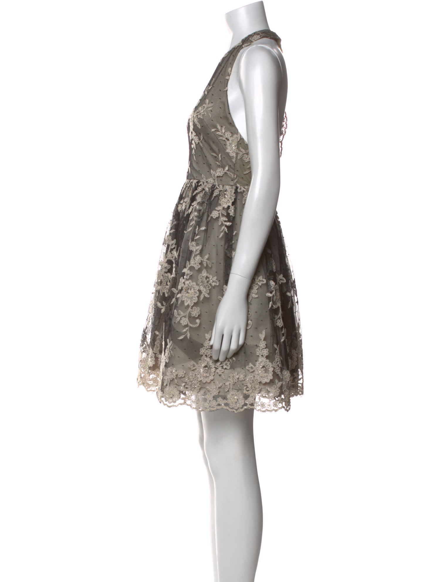 Alice + Olivia Lace Pattern Mini Dress