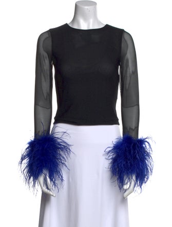 Alice + Olivia Bateau Neckline Long Sleeve Blouse