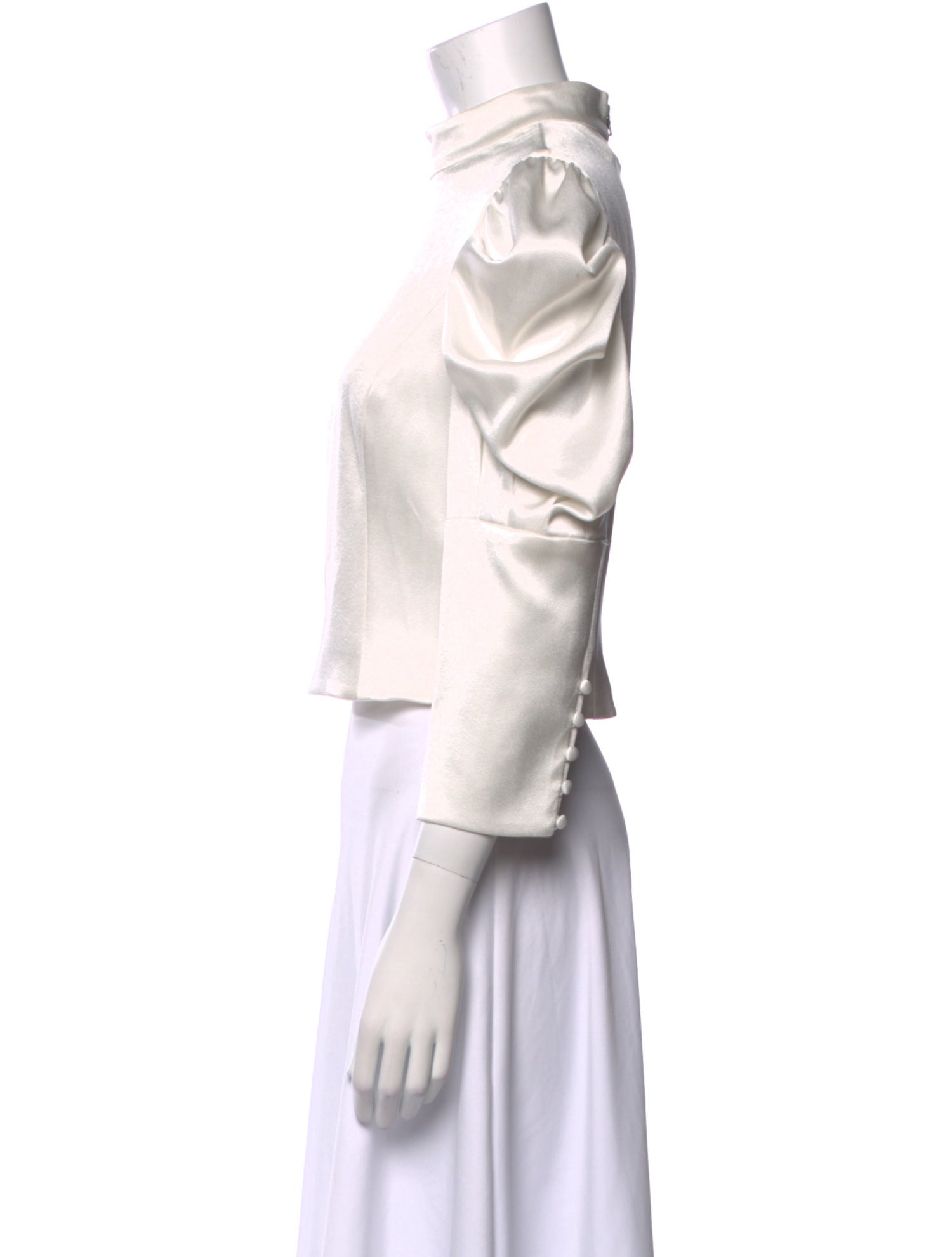 Alice + Olivia Mock Neck Three-Quarter Sleeve Crop Top w/ Tags