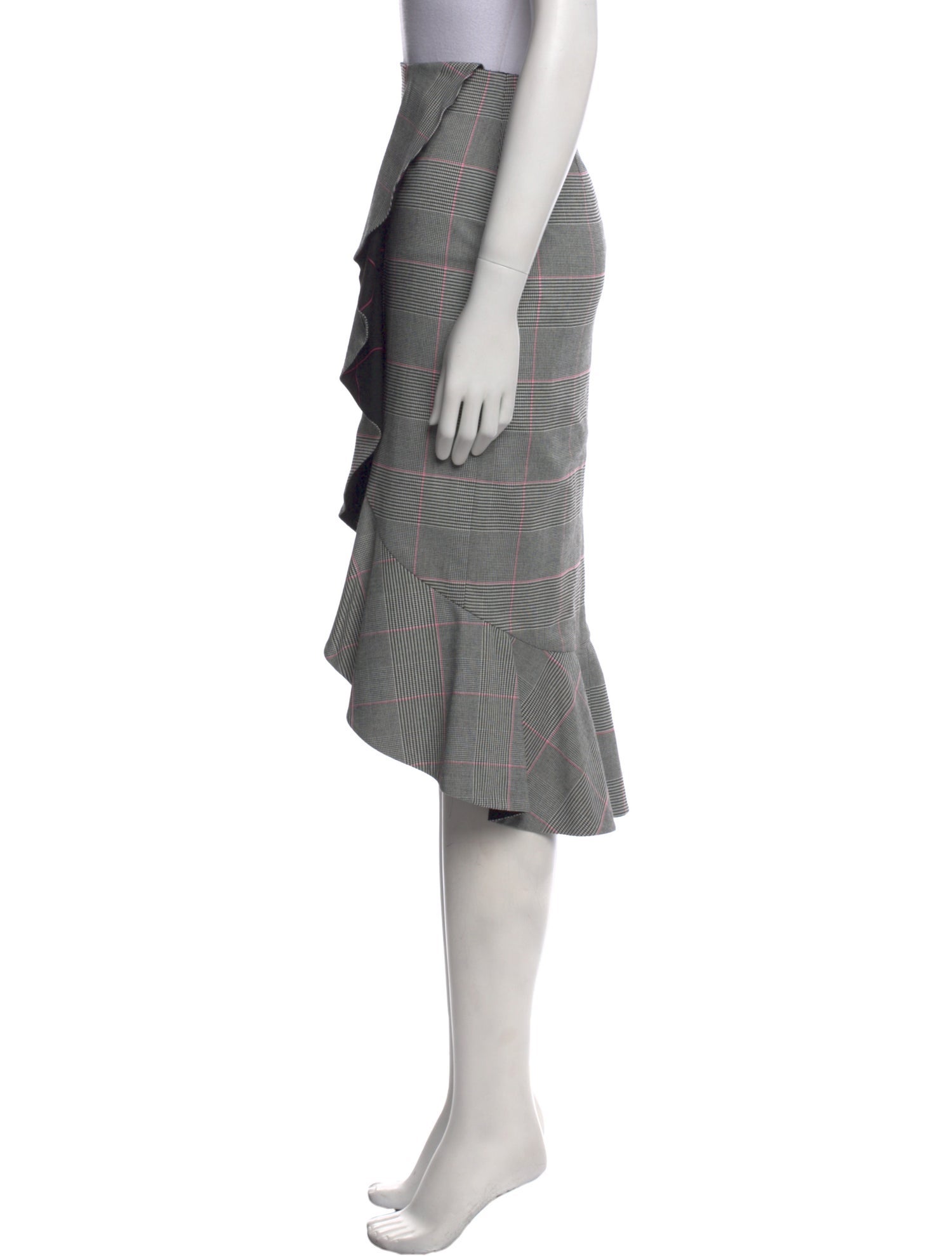 Alice + Olivia Plaid Print Knee-Length Skirt