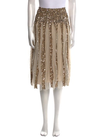 Alice + Olivia Mesh Accents Knee-Length Skirt