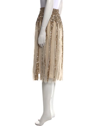 Alice + Olivia Mesh Accents Knee-Length Skirt