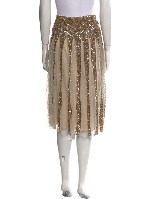 Alice + Olivia Mesh Accents Knee-Length Skirt