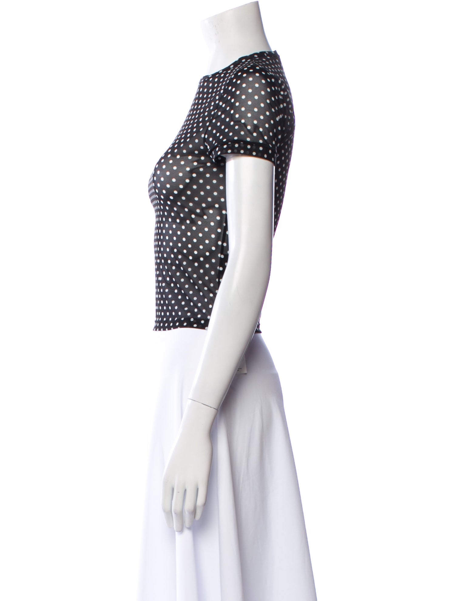 Alice + Olivia Polka Dot Print Crew Neck Crop Top w/ Tags