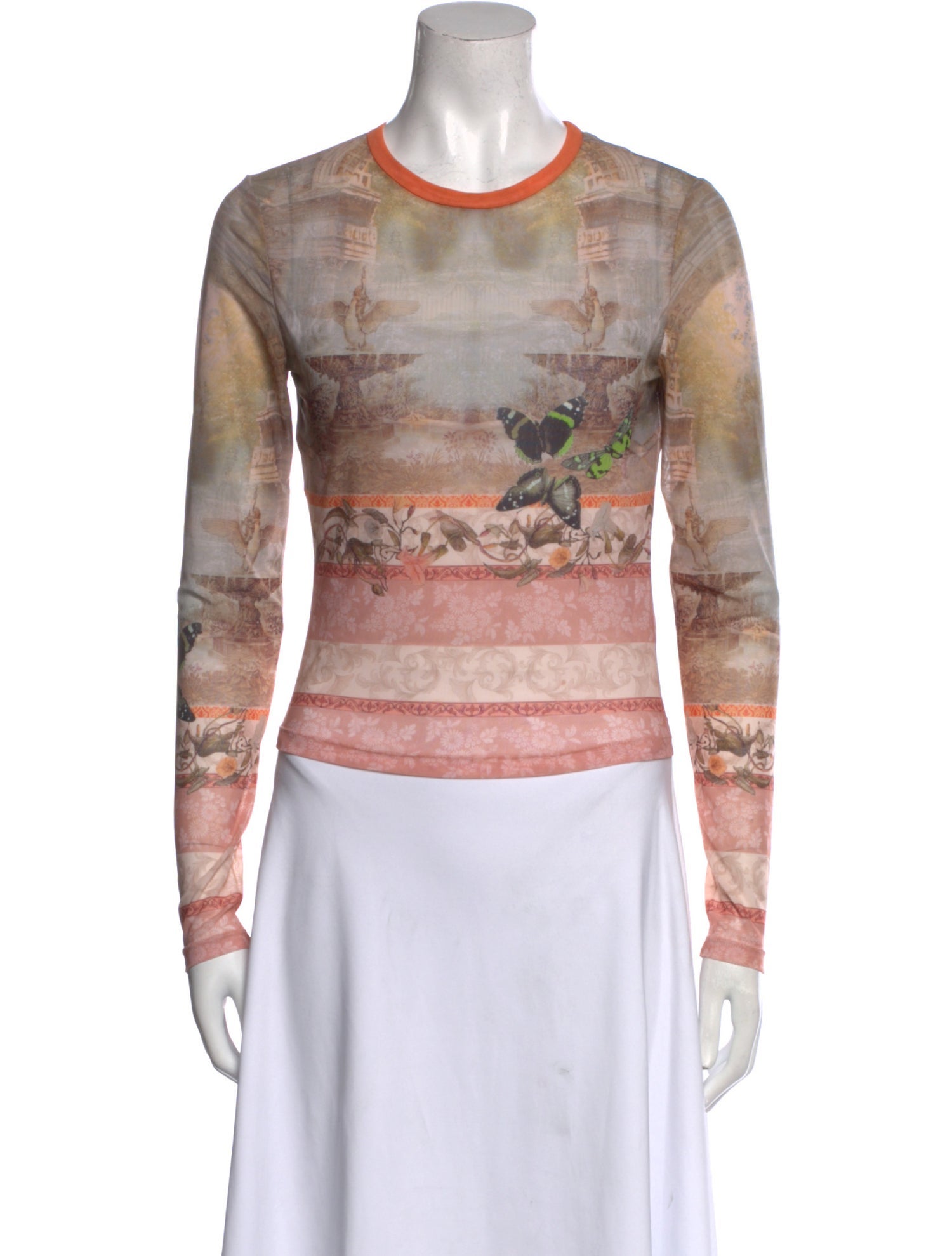 Alice + Olivia Printed Crew Neck Top