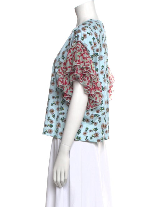 Alice + Olivia Floral Print Crew Neck Blouse