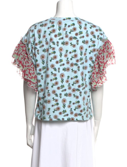 Alice + Olivia Floral Print Crew Neck Blouse