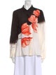 Alice + Olivia Silk Floral Print Button-Up Top