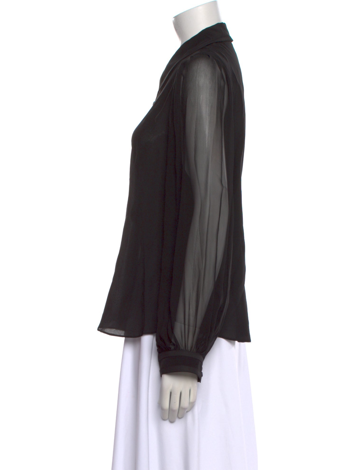 Alice + Olivia Silk Long Sleeve Button-Up Top