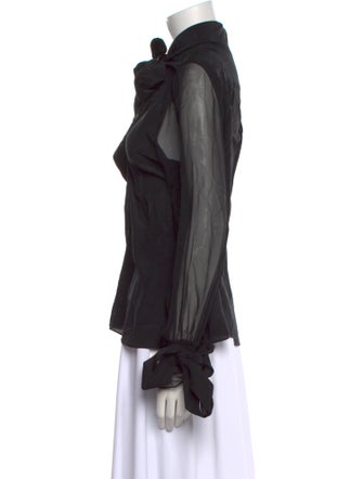 Alice + Olivia Mock Neck Long Sleeve Blouse