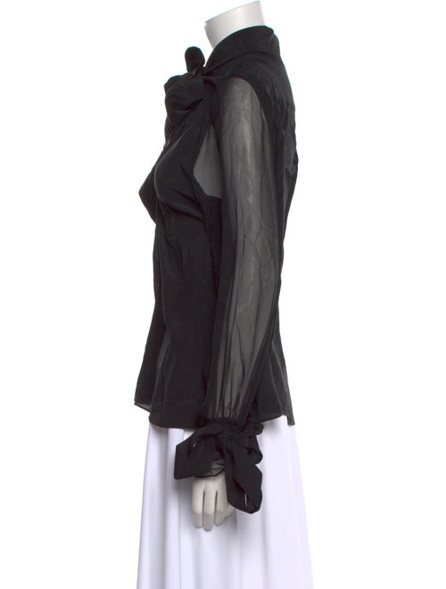 Alice + Olivia Mock Neck Long Sleeve Blouse