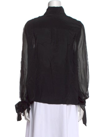 Alice + Olivia Mock Neck Long Sleeve Blouse