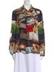 Alice + Olivia Silk Printed Button-Up Top