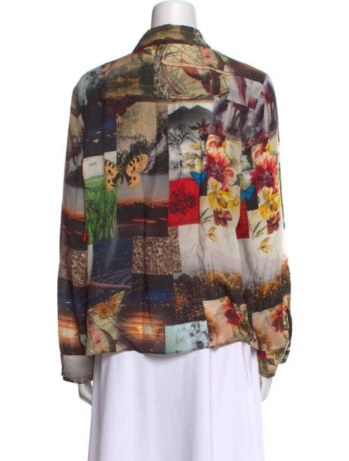 Alice + Olivia Silk Printed Button-Up Top