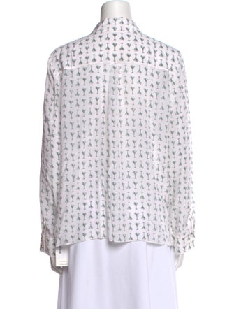 Alice + Olivia Silk Printed Button-Up Top