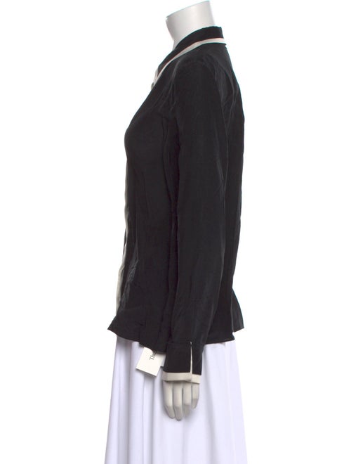 Alice + Olivia Silk Long Sleeve Button-Up Top