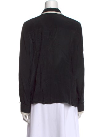 Alice + Olivia Silk Long Sleeve Button-Up Top