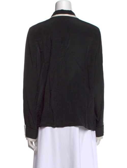 Alice + Olivia Silk Long Sleeve Button-Up Top