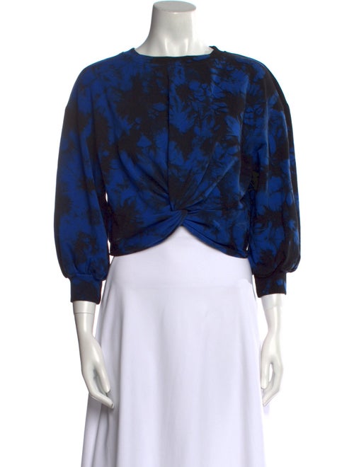 Alice + Olivia Printed Bateau Neckline Crop Top