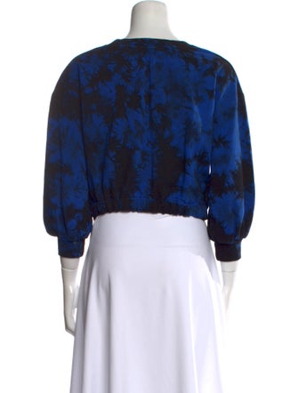 Alice + Olivia Printed Bateau Neckline Crop Top