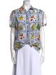 Alice + Olivia Silk Printed Button-Up Top