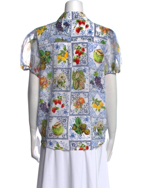 Alice + Olivia Silk Printed Button-Up Top