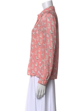 Alice + Olivia Silk Printed Button-Up Top