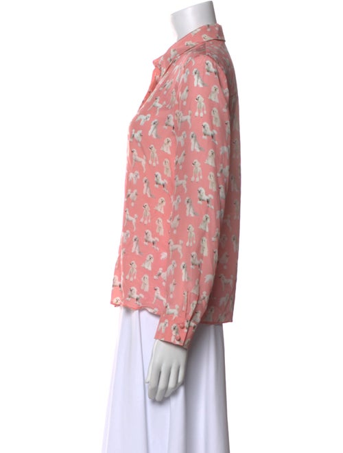 Alice + Olivia Silk Printed Button-Up Top