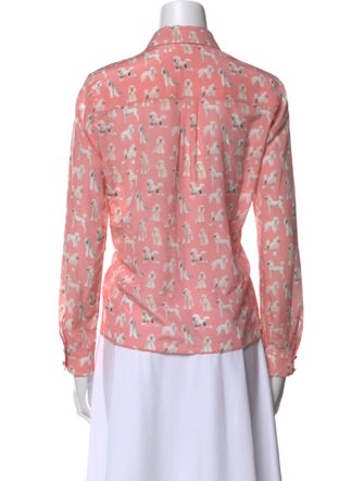 Alice + Olivia Silk Printed Button-Up Top