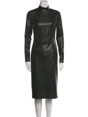 Alice + Olivia Mock Neck Midi Length Dress