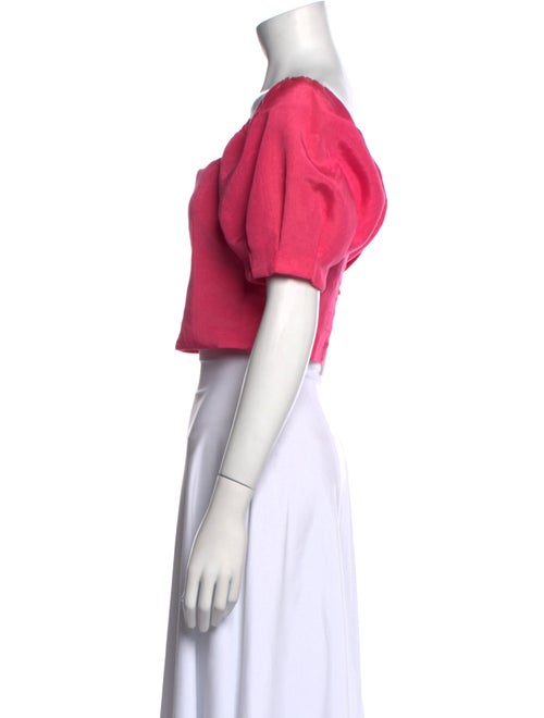 Alice + Olivia Square Neckline Short Sleeve Crop Top