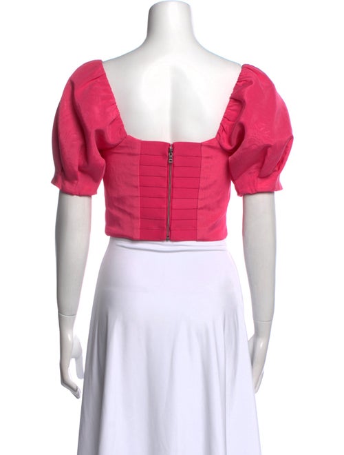 Alice + Olivia Square Neckline Short Sleeve Crop Top